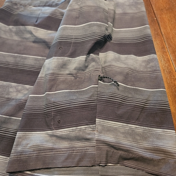 Columbia Men's Board Shorts Swim Trunks Black & Gray Striped Size 36 - Picture 7 of 11